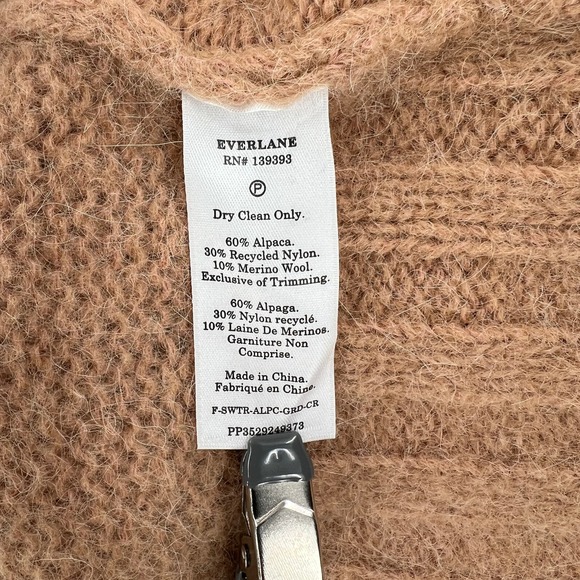 EVERLANE The Gradient Alpaca Crew Sweater Womens M Tan Pink Long Sleeve Pullover - Picture 15 of 16